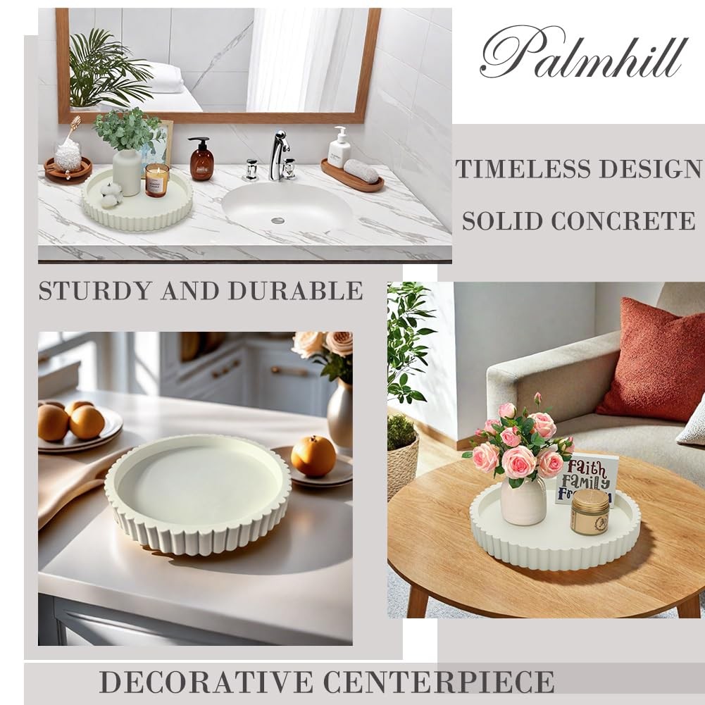 Round Decorative Tray for Coffee Table Living Room Modern Minimalist Center