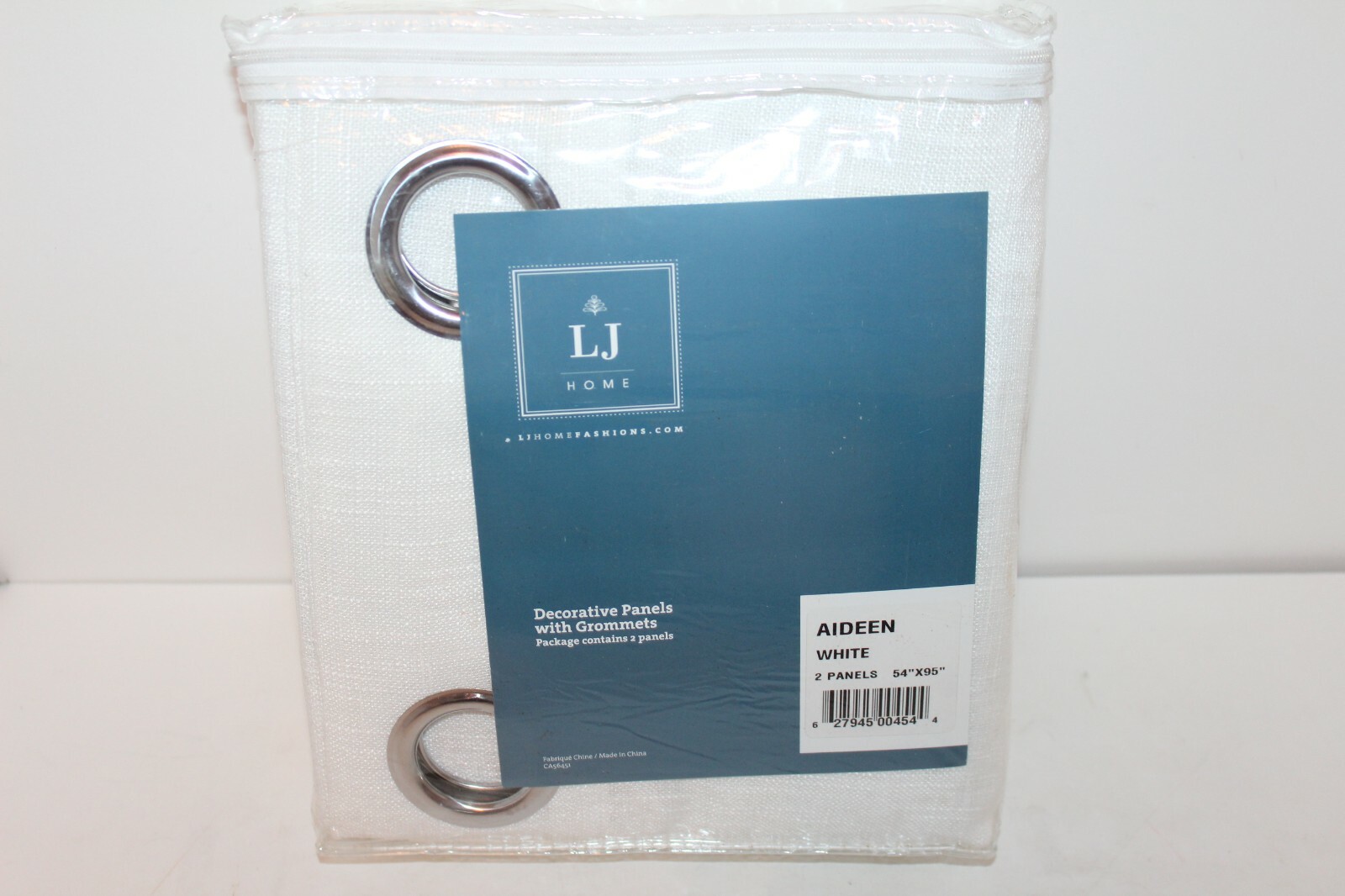 LJ Home Fashions Aideen White Decorative Panels Grommets