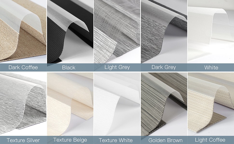 Zebra Shade Fabric Samples, Dual Layer Sheer Roller Shade Fabric Swatch