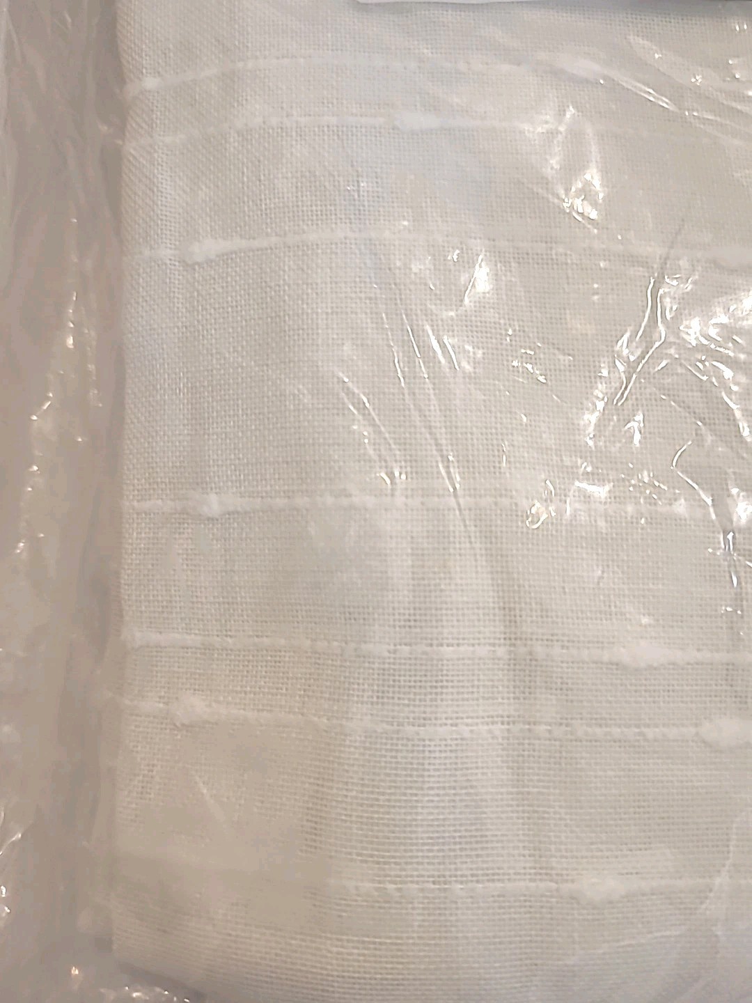 52″x 84″ Textured Slub Stripe AntiDust Curtain One Panel White – Clean Window