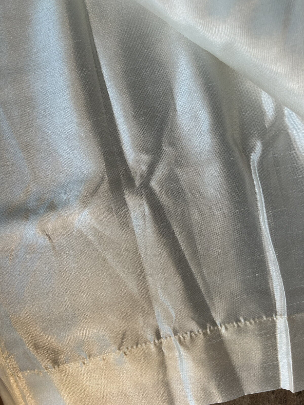 108″x53″) Satin Window Fully Lined Curtain Panel Off White. 1 Curtain.