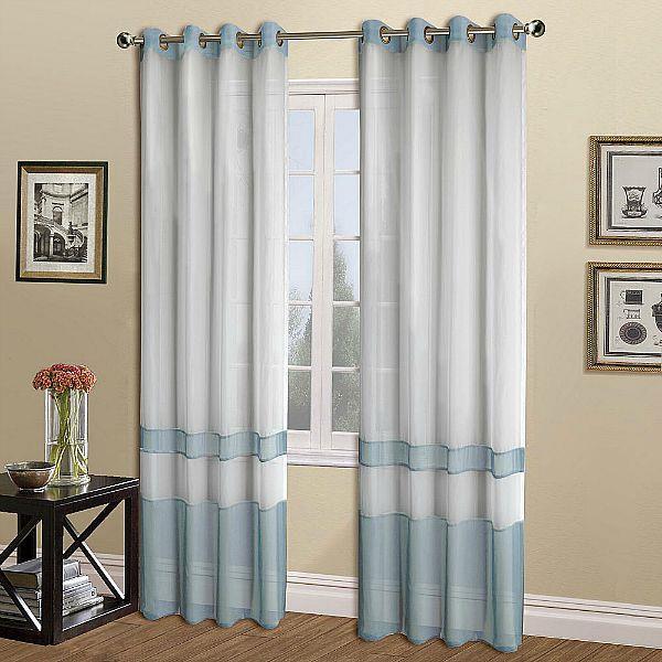 NEW UNITED CURTAIN MILAN SHEER WINDOW CURTAIN PANEL, 54 BY 63-INCH, BLUE