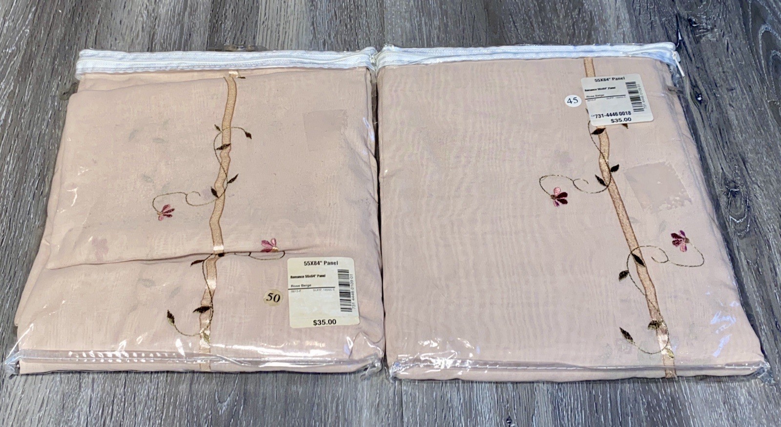 JC Penny Home Collection Romance Panel Rod Pocket Panel 54×84 Rose Beige Set