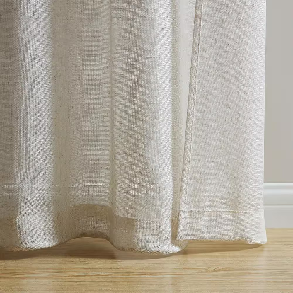 Valencia Natural Linen Blend 40 In. W X 84 In. L Grommet Light Filtering Curtain