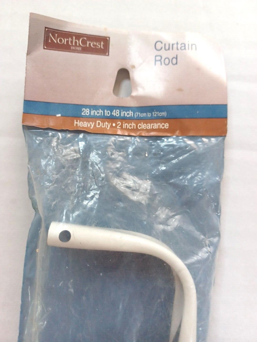 Curtain Rod 28-48″ Heavy Duty Single White Northcrest Shopko 2006 USA Sealed NEW