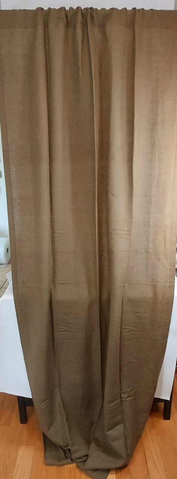 Pottery Barn Chocolate Tweed Silk/Cotton Blend Curtains Unlined 1 Panel 40×96″
