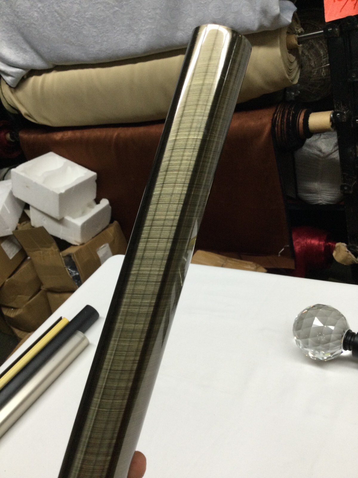 Sold By The Foot up to 6 ft – 1 3/8” Rod Pole Curtain Drapery – Antique Brass