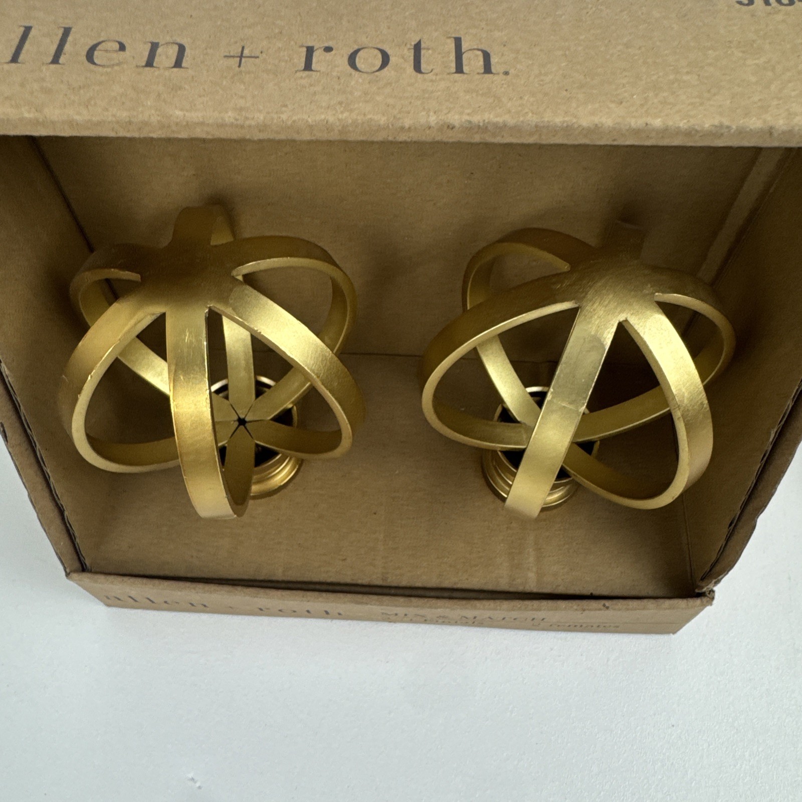 6 Count Allen + Roth Finials For Curtain Rods Decorating Bronze & Gold Finish