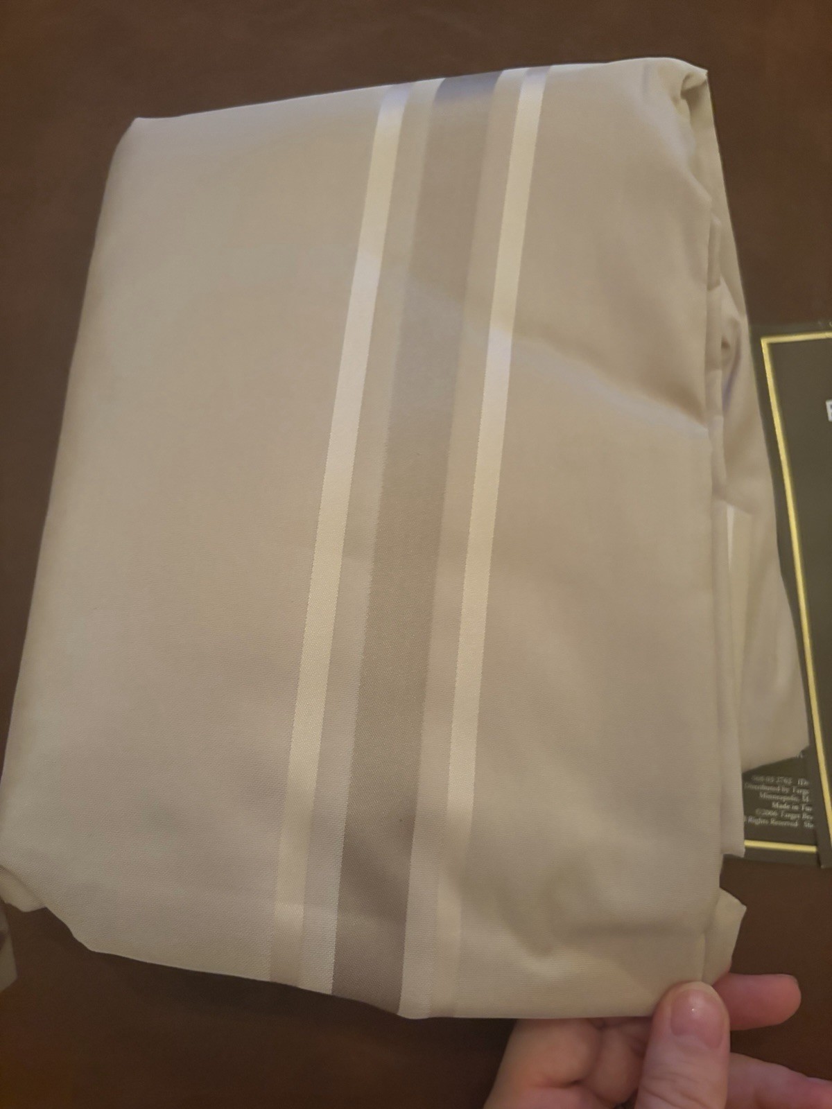 NEW Fieldcrest Luxury Tan Strip Lined Window Panel 54″ x 84″ NIP