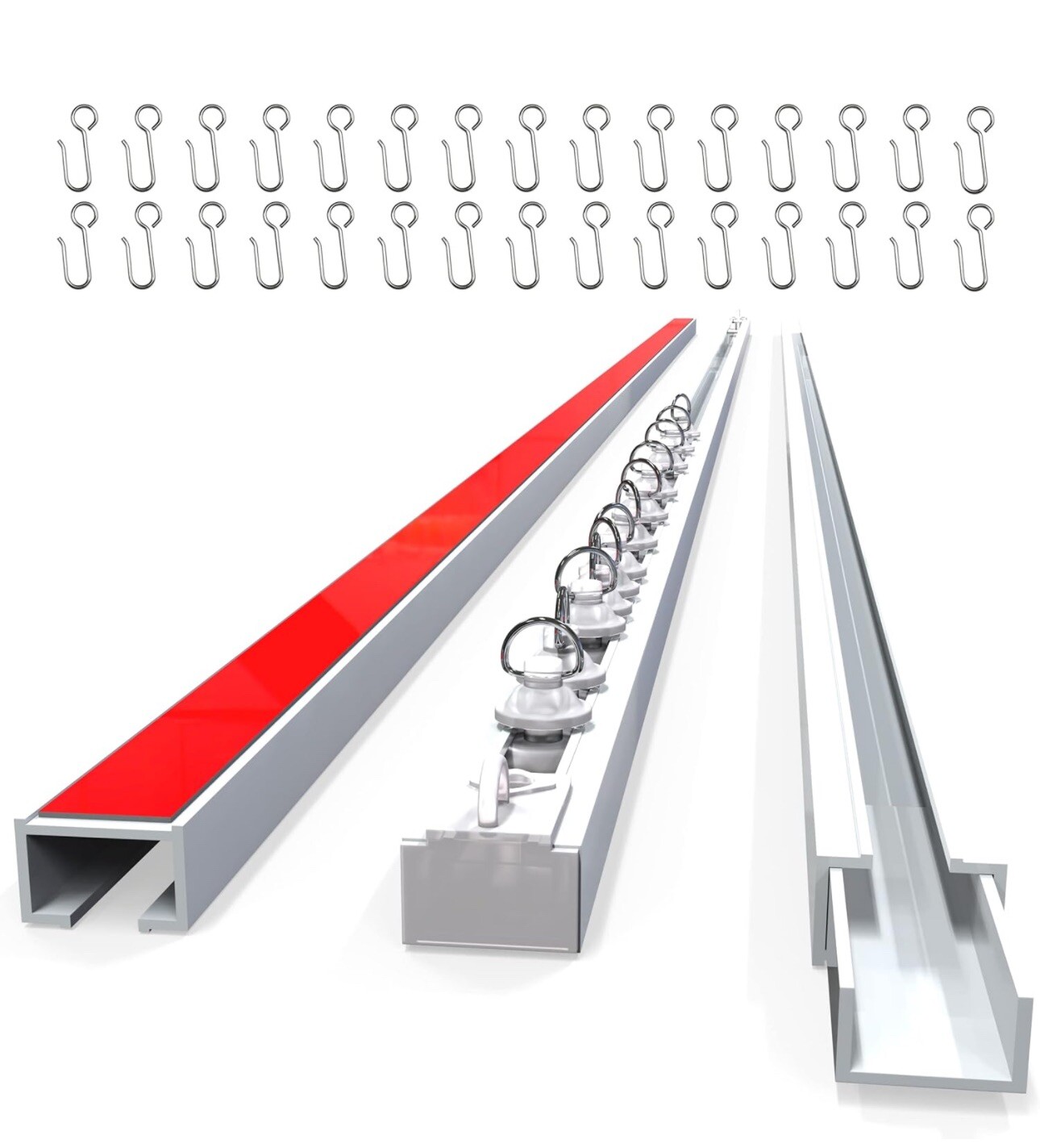 UrbanRed Self Adhesive Ceiling Or Wall Curtain Track (16.4 FT, 5 Meters)