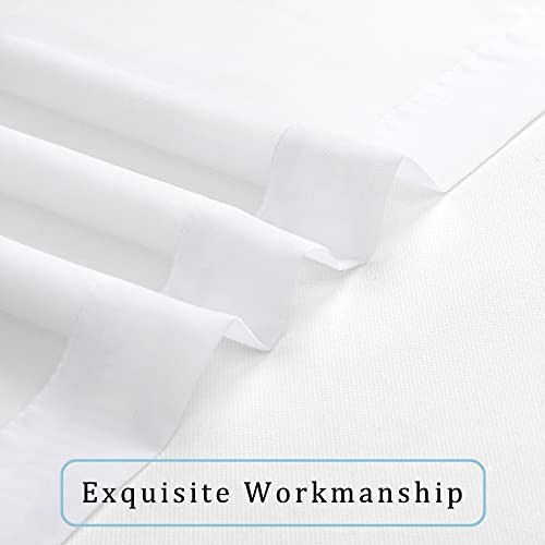 Sheer Curtains for Kitchen Valance Set of 2, 42″W x 14″L (Pack of 2) White