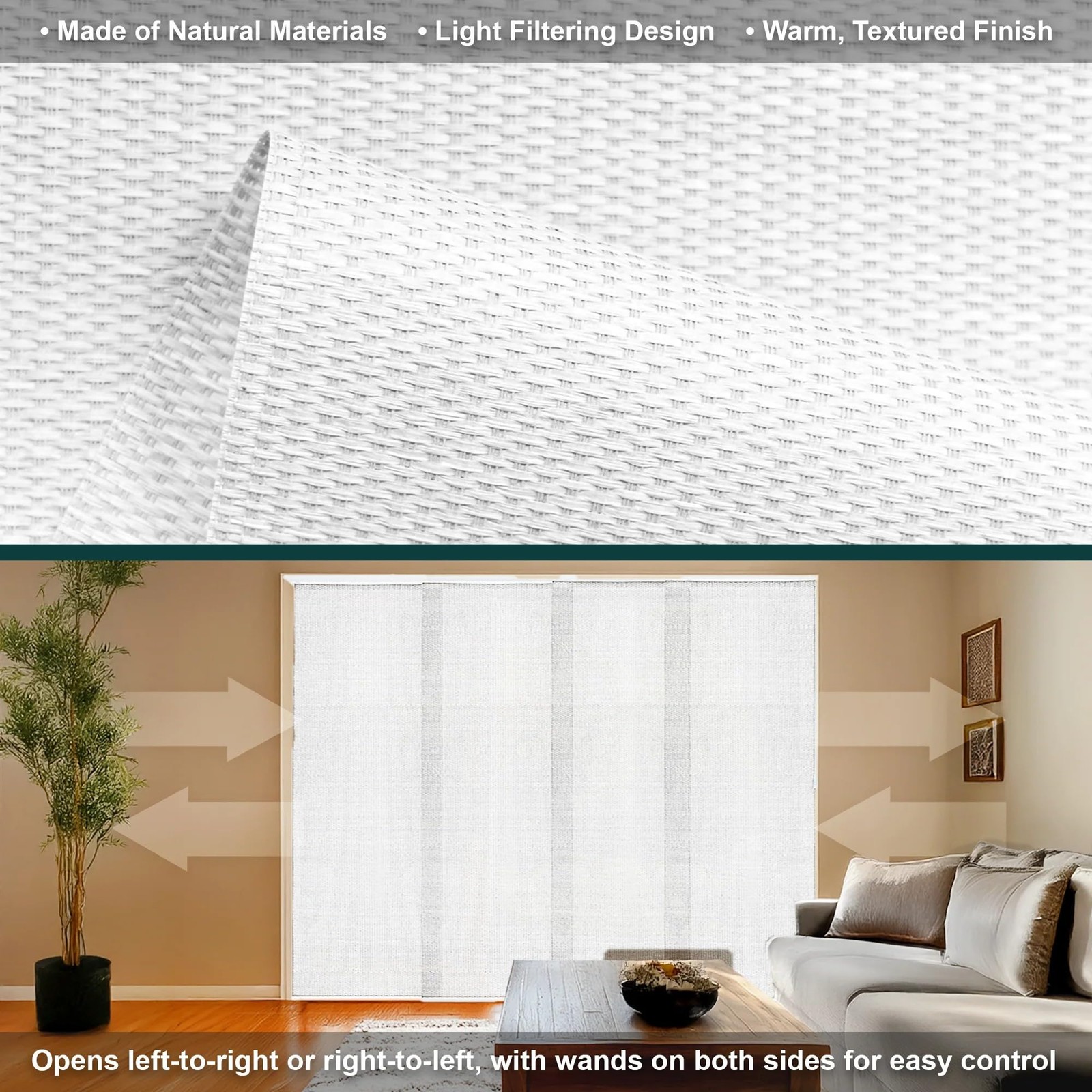 Chicology Panel Track Blinds For Sliding Glass Door Adjustable Track For Patio