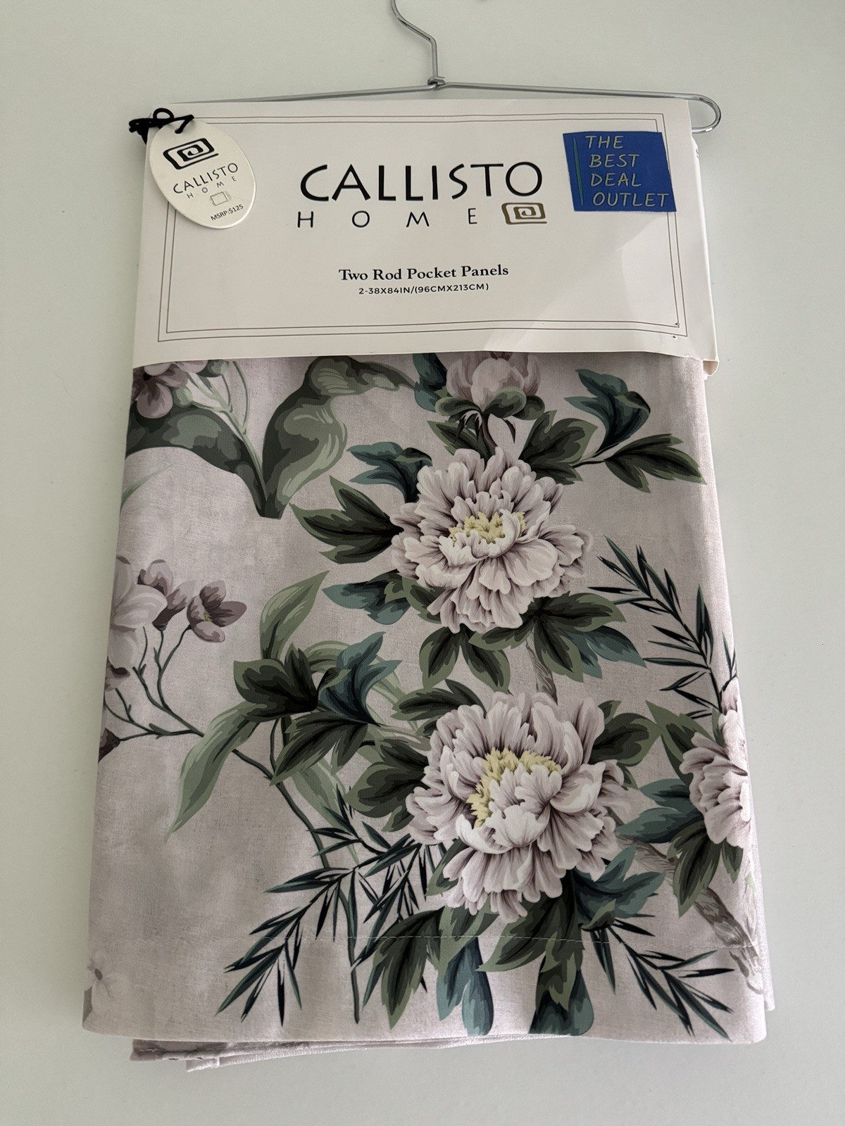 CALLISTO Window Curtains 2 Panels 38 X 84″ Heron Birds Drapers Back Tab Grey
