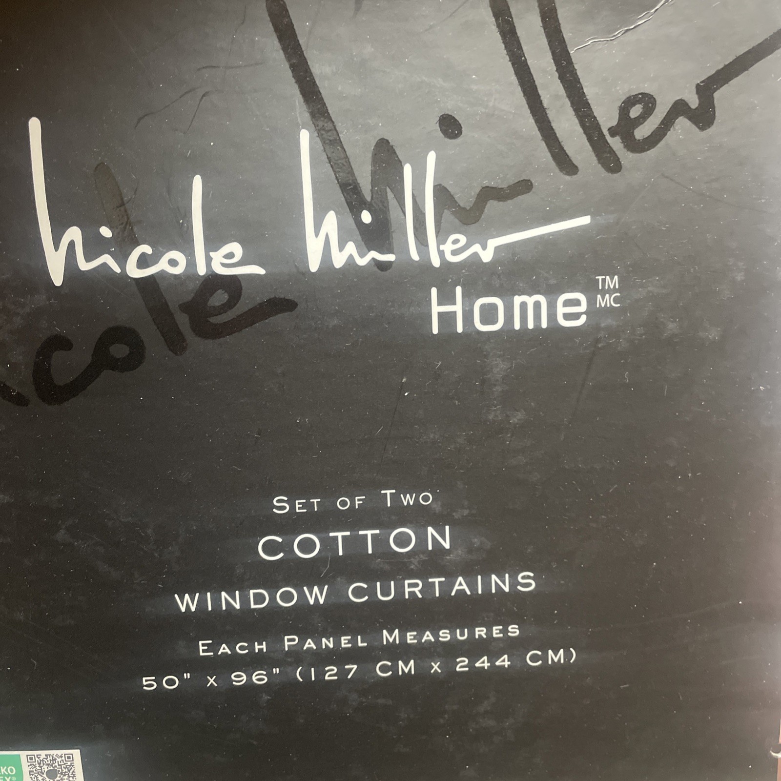 Nicole Miller Floral Jacobean Cotton Two Back Tab Window Panels – New – 50 x 96”