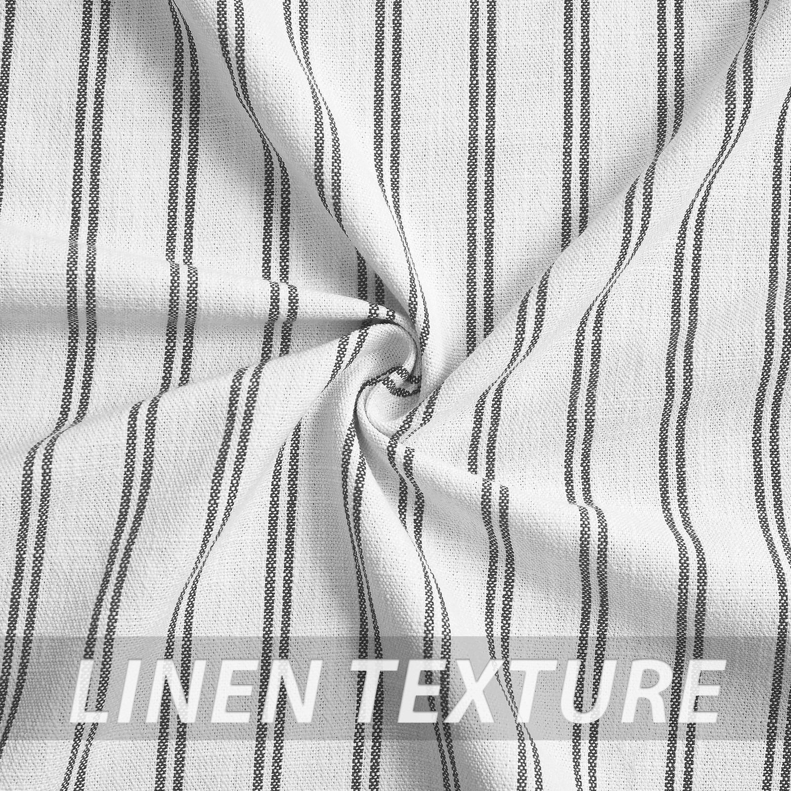 Linen Blend Yarn Dyed Striped Curtain for Living Room,Panels,90″