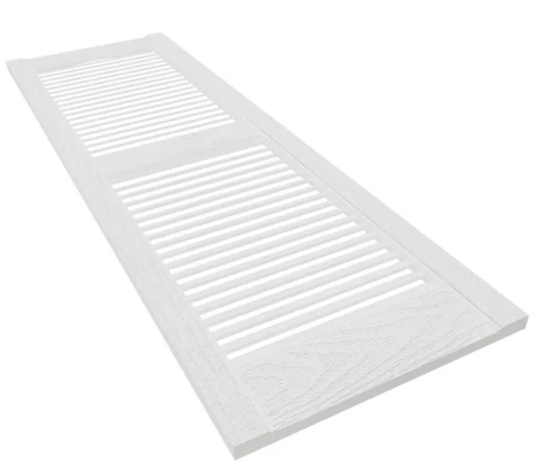 Builders Edge Shutters 14.5 in. W x 55 in. Two Equal Panels, White 001 A3