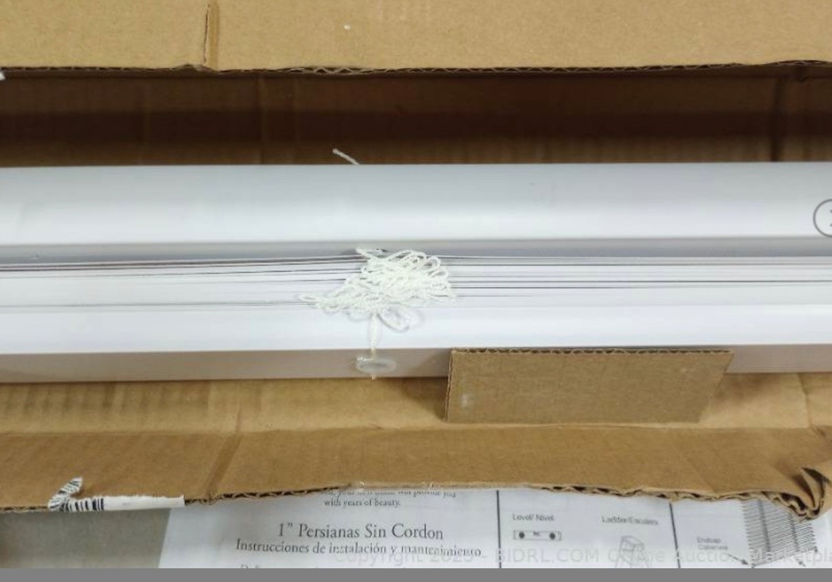 LOTUS & WINDOWARE Cordless Mini Blind, 1″ Vinyl Slats, 39″Wx36″L Light Filtering
