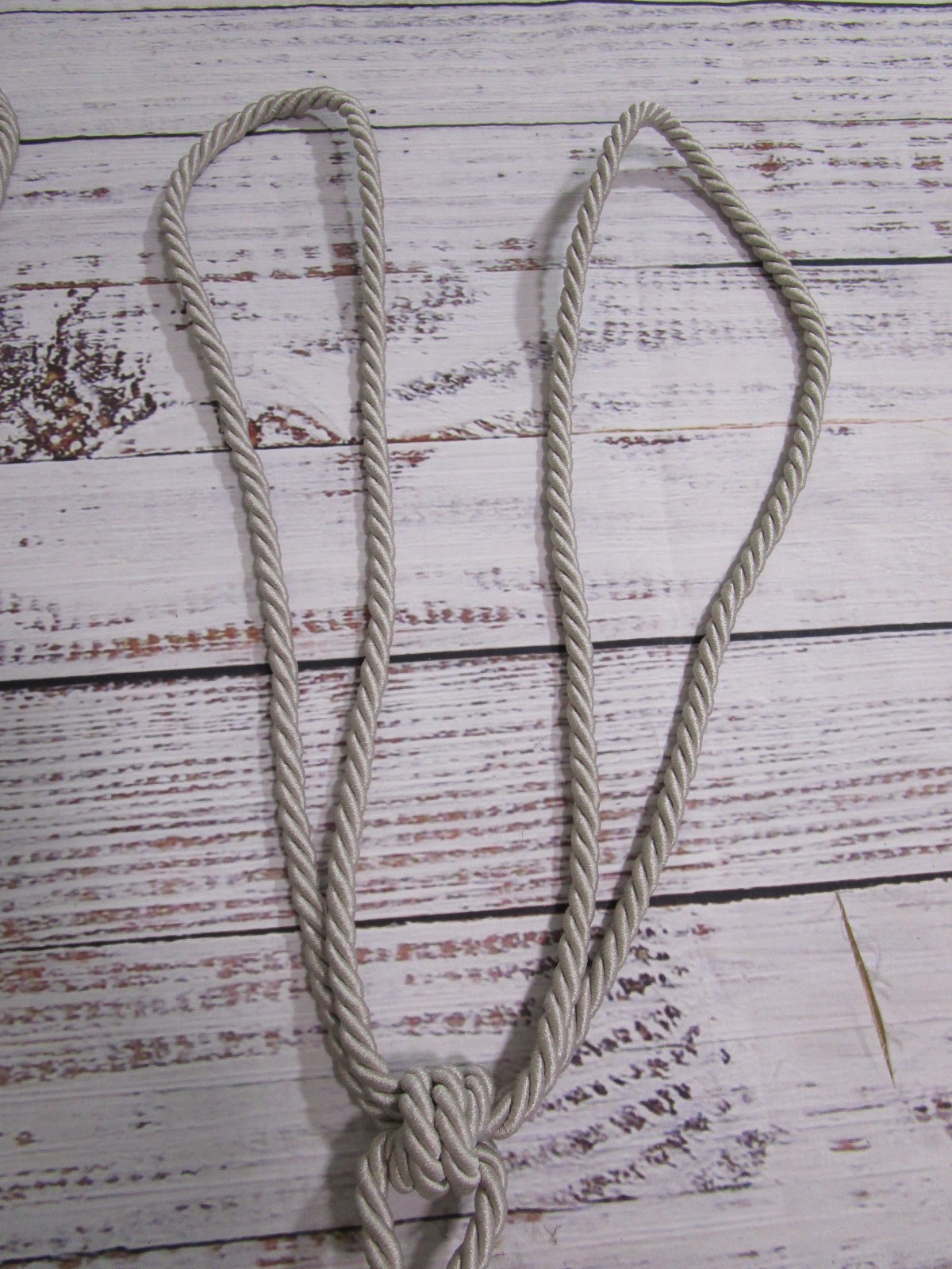 Set of 3 Rhinestone Curtain Tiebacks Silver Gray Tassel Rope Tiebacks Glam Deco