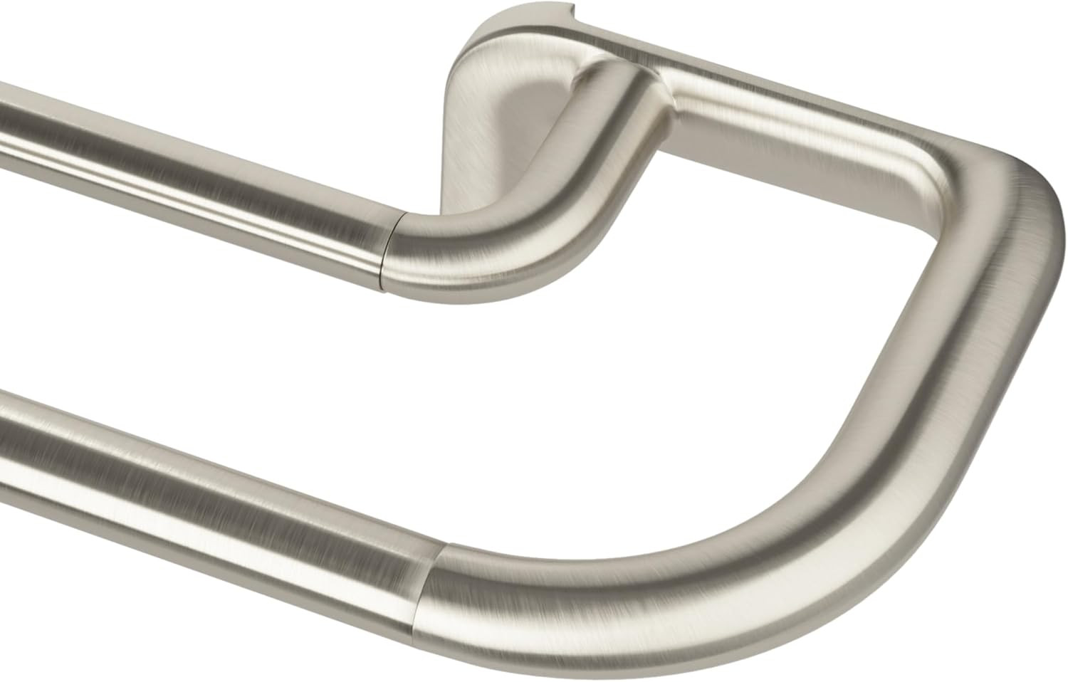 Twilight Wrap Around Double Curtain Rod Set, 66-144 Inches, Nickel Finish