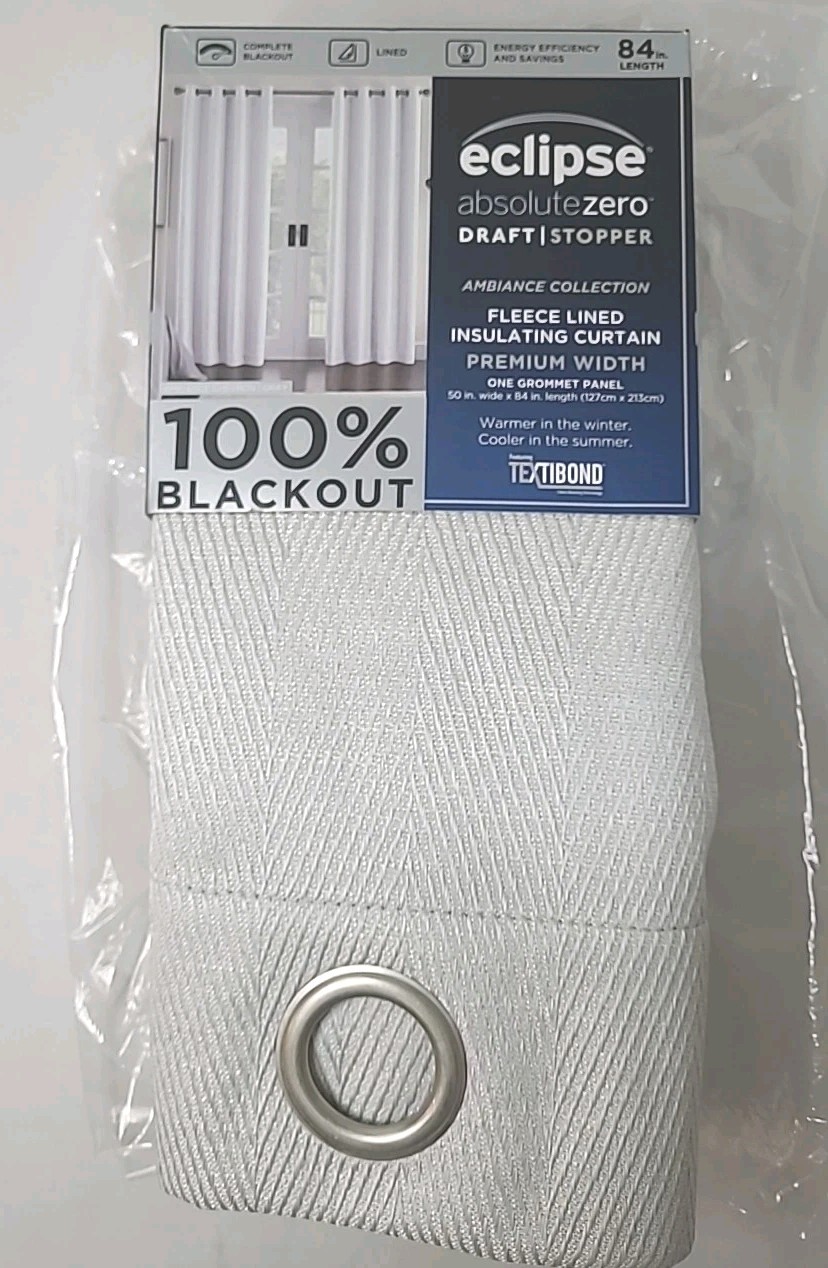 Eclipse Ambiance Chevron Draft Stopper Grommet Top Energy Saving 50″x84″ Gray