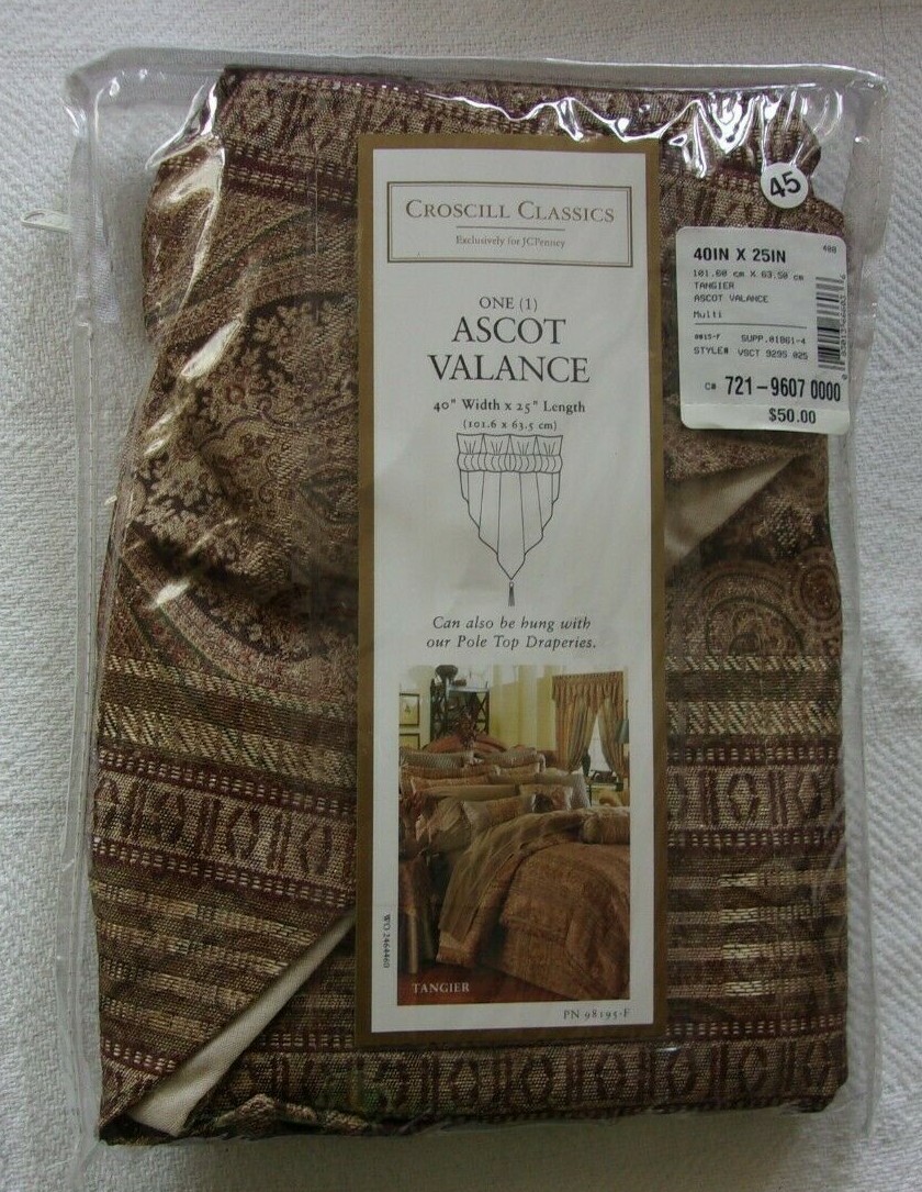 Croscill Classics Tangier Ascot Valance New 40″x25″ $50 Window Treatment