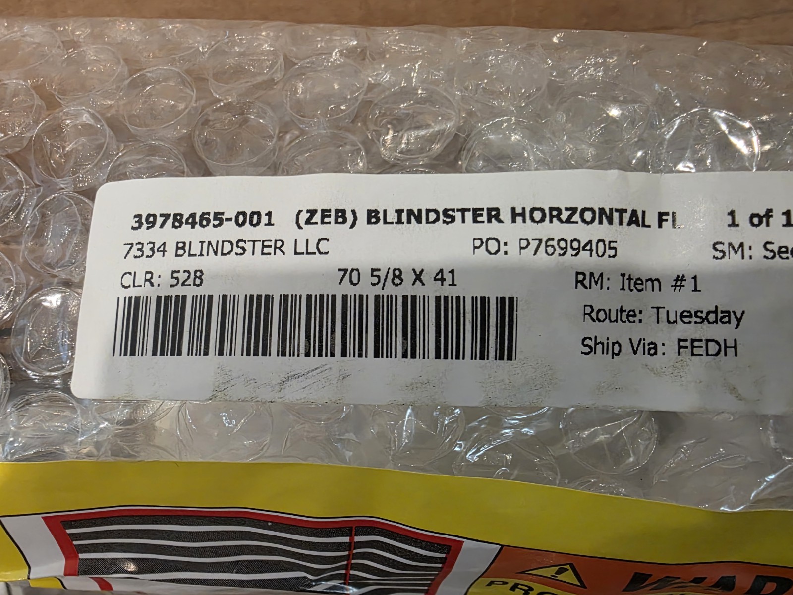 Blindster Zebra Transition Shades Light Filtering White Stripe 70 5/8 x 41 in