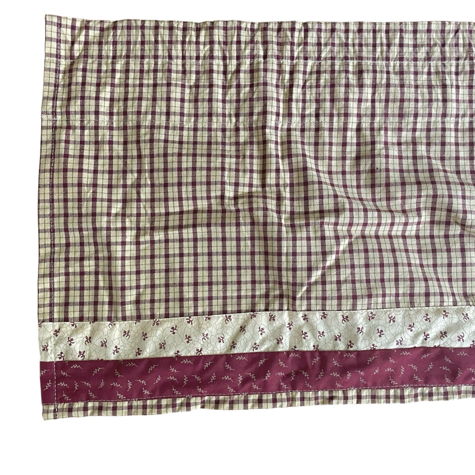 Park Designs 3pc Country Curtain Set 2 Swags & 70″ Valance Red Gingham Cotton