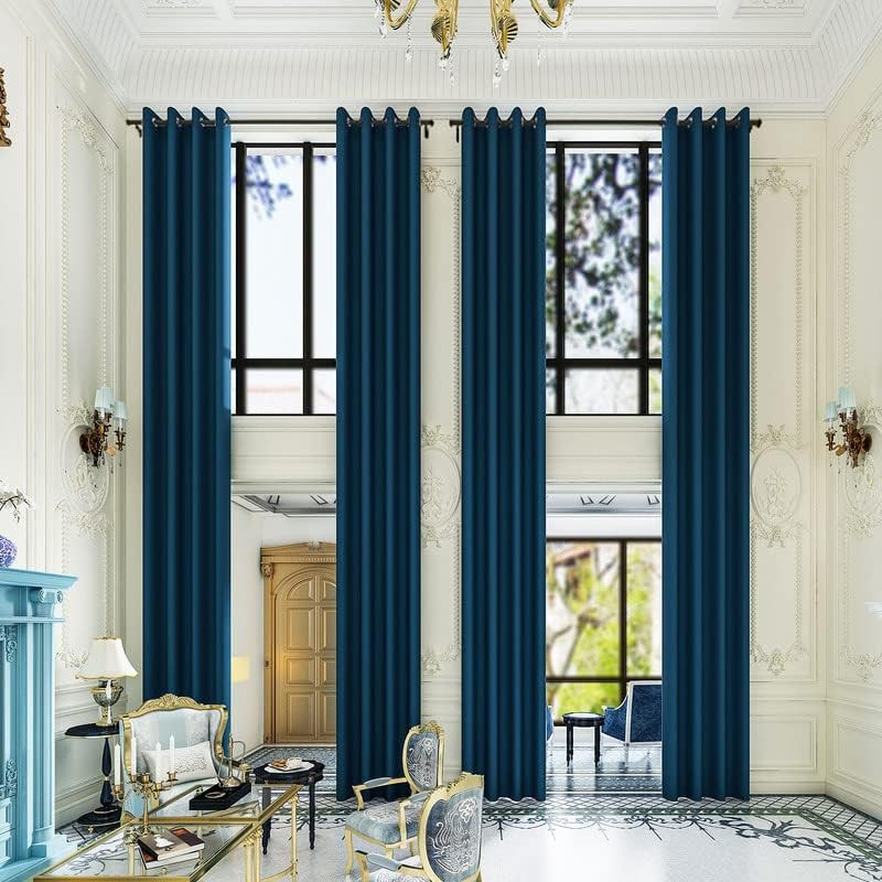 Navy Extra Long Blackout Curtains for High Ceilings – 52″x168″ Panel