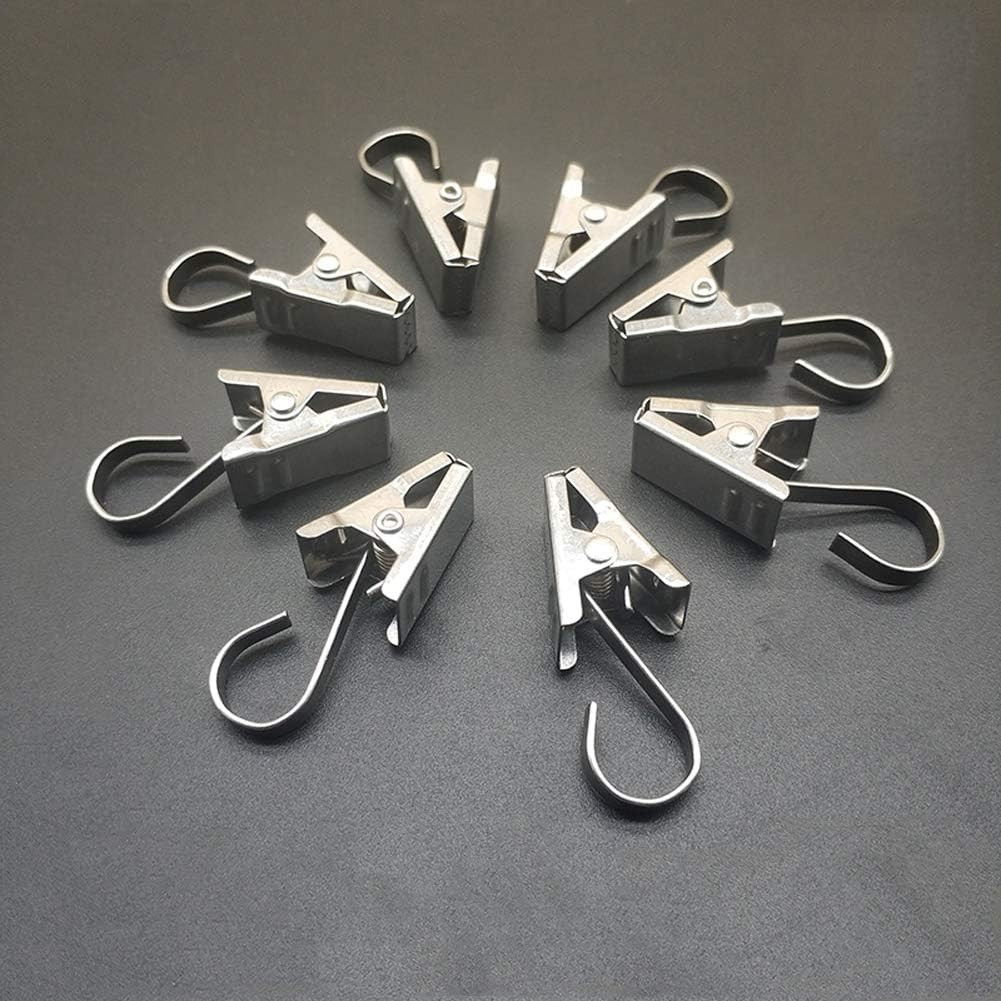 Curtain Clips Hooks Stainless Steel, 100 Pack Silver Small Heavy Duty Hanging Cl