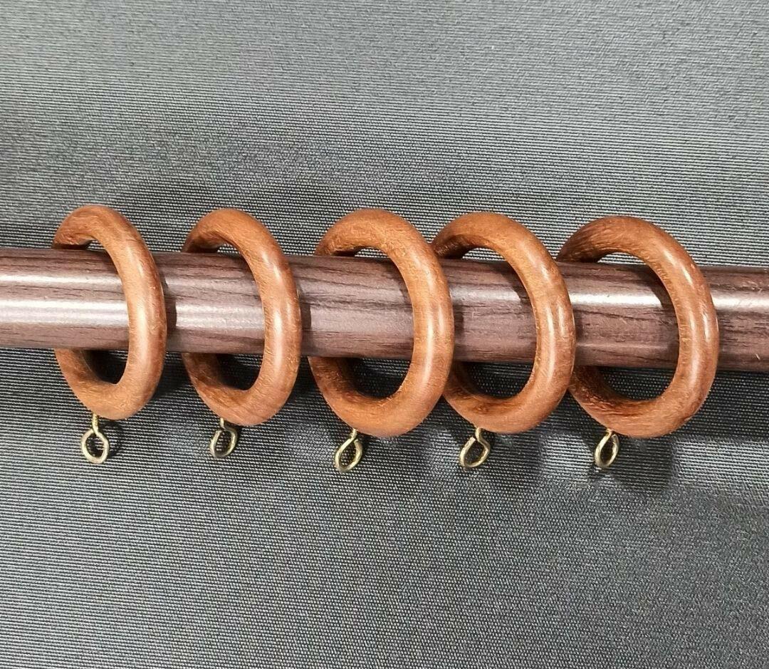 Wooden Curtain Drapery Rings with Hook Eyes Pole Rod Rings Craft Drapery 16 pcs.