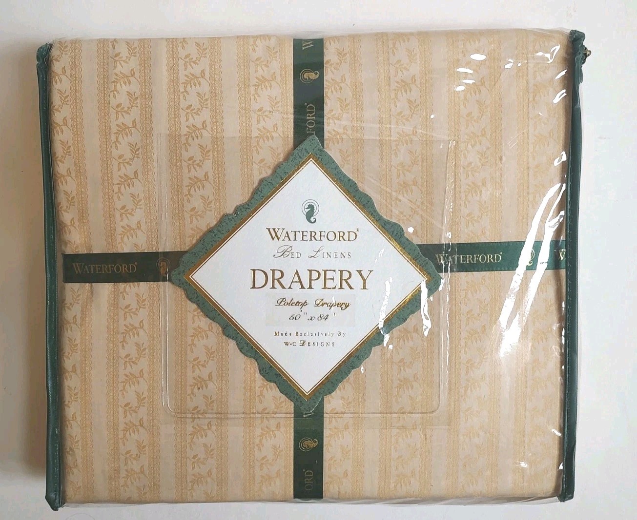 Waterford Grafton 1 Drape Panel Pole Top Drapery Ivory Floral Curtain 50 x 84 “