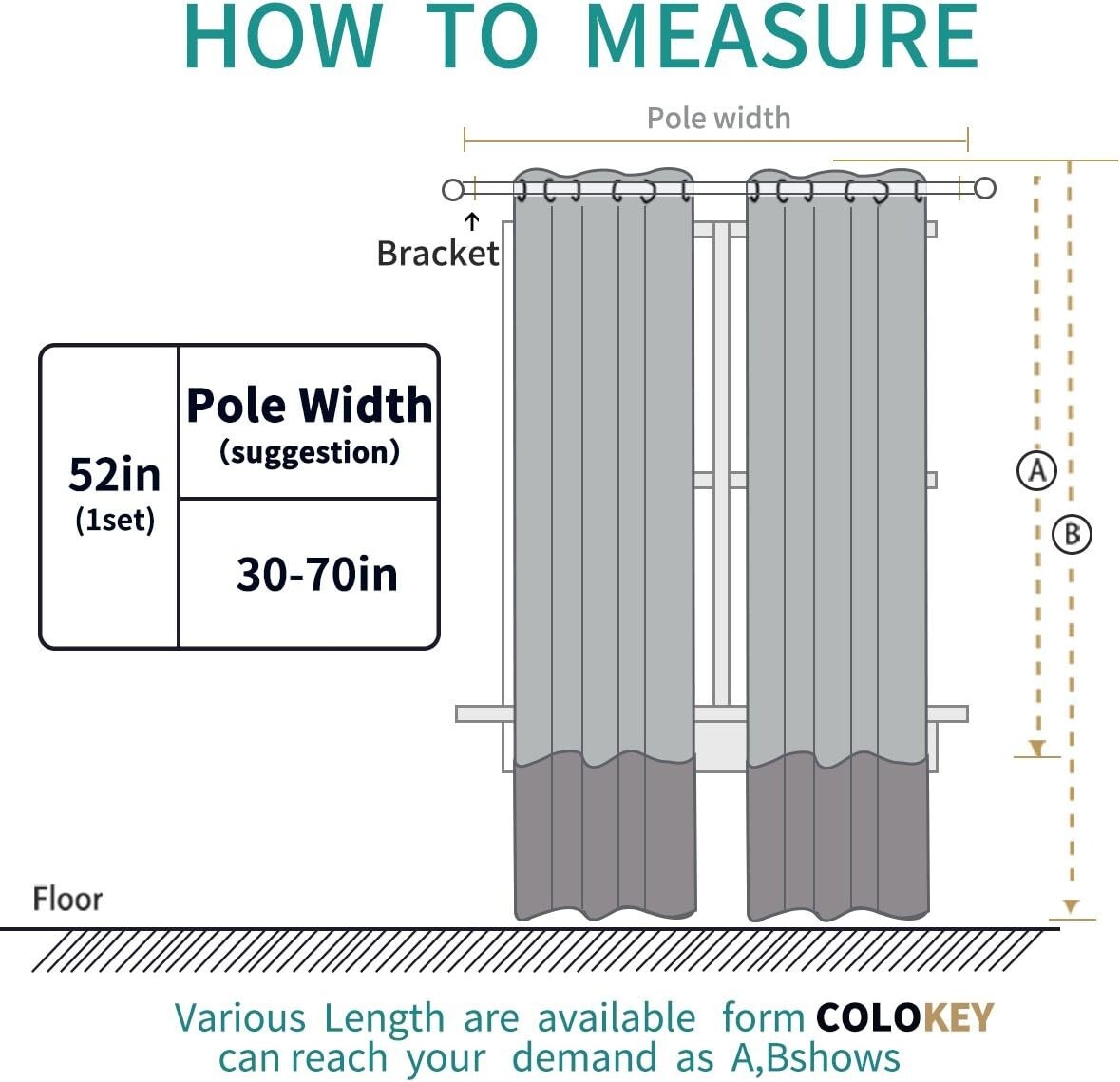 Colokey Blackout Curtain Shade Curtain for Bedroom Living Room Balcon ONE UNIT