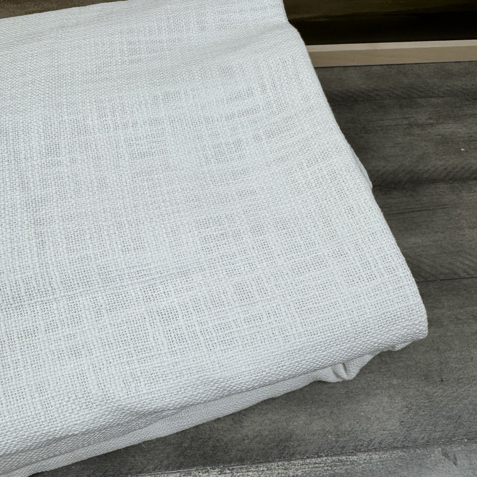 Pottery Barn Seaton Textured Cotton Curtain Drape 100”x84” White Cotton Lined OB