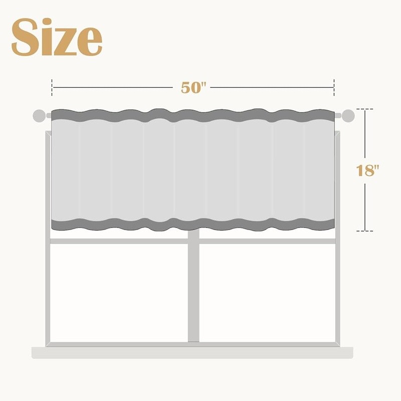 Floral Window Valance Double Layer Peony Pattern Light Filtering Country Decor