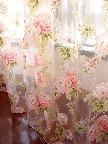 Rod Pocket Sheer Curtain, Elegant 2 Pieces – Total Size 60″W x 84″L (Pack of 2)