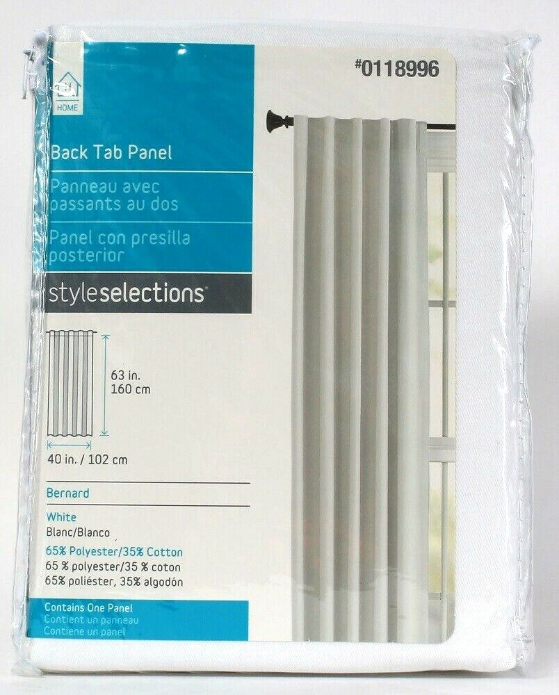 1 Count Home Style Selections 0118996 Bernard White 40″ X 63″ Back Tab Panel