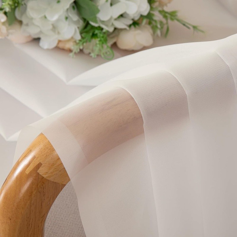 Sheer Polyester Curtains Living Room Bedroom Privacy Filter Light New