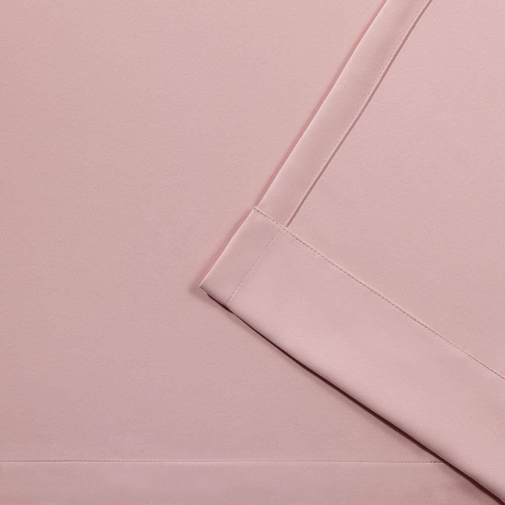 Sateen Blush Solid Woven Room Darkening Grommet Top Curtain, 52 In. W X 96 In. L