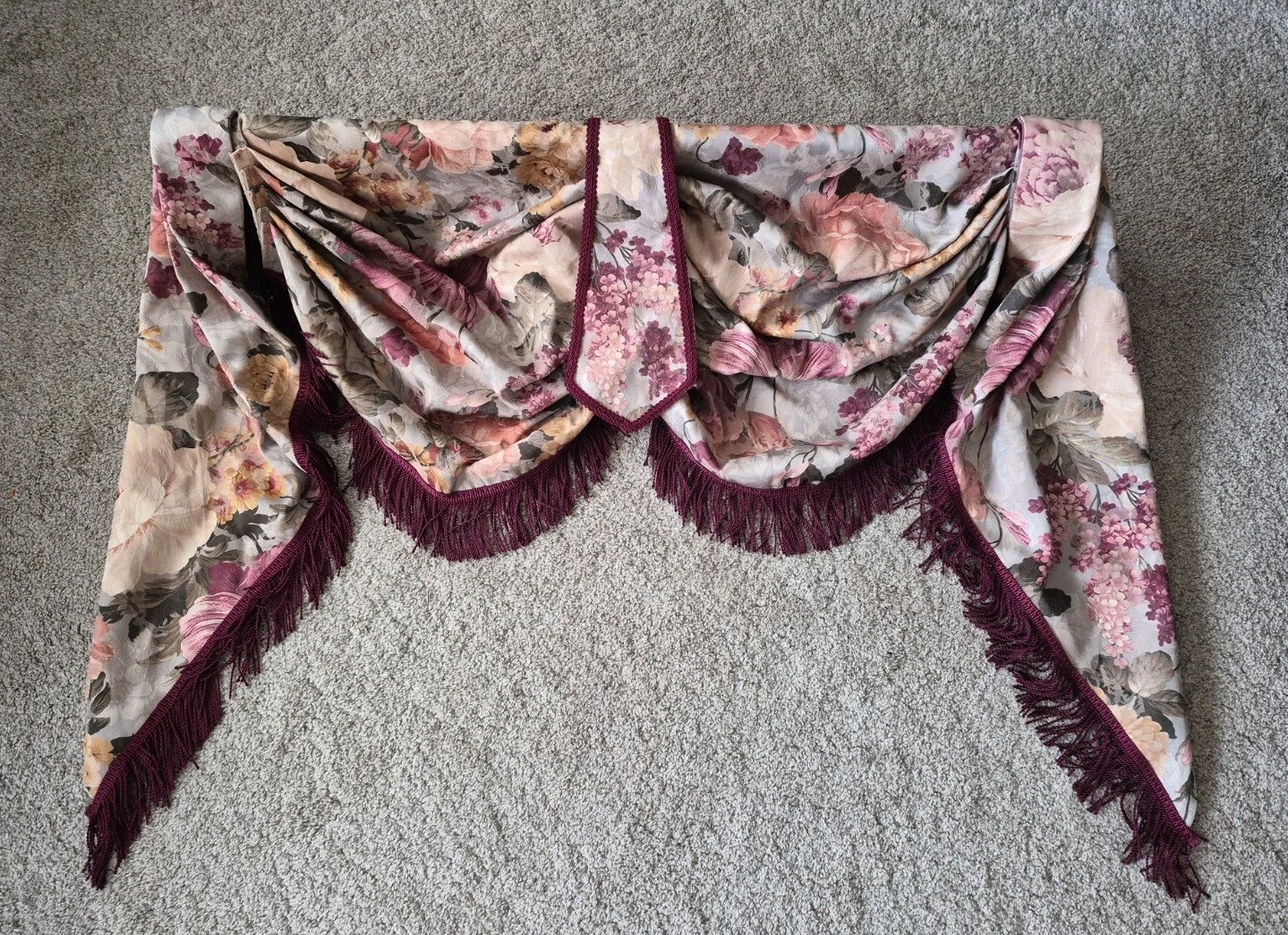 Set Of2 Bracket Mount Burlington Monaco Window Valance Damask Floral Custom Made