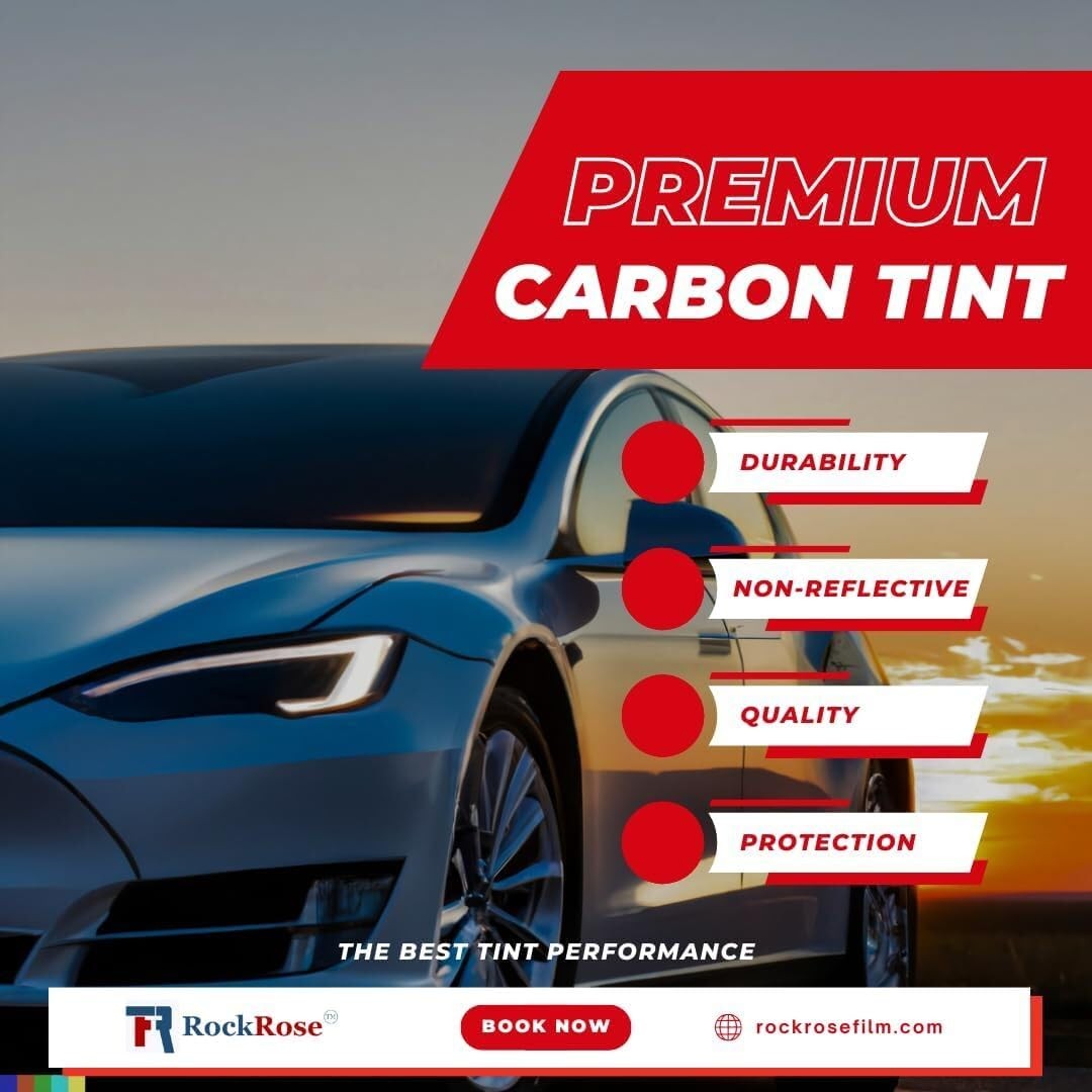 20% Carbon Car Window Tint Film 36″x25FT UV & Heat Blocking Privacy Film