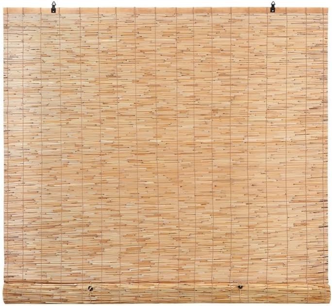 Natural Light-Filtering Bamboo Roller Shades for Windows – 48 in W x 72 in H