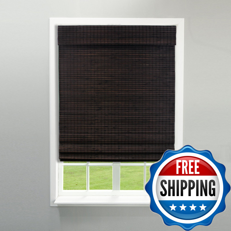 Radiance Cordless Bamboo Roman Shades For Windows – Flatweave Bamboo Blinds For
