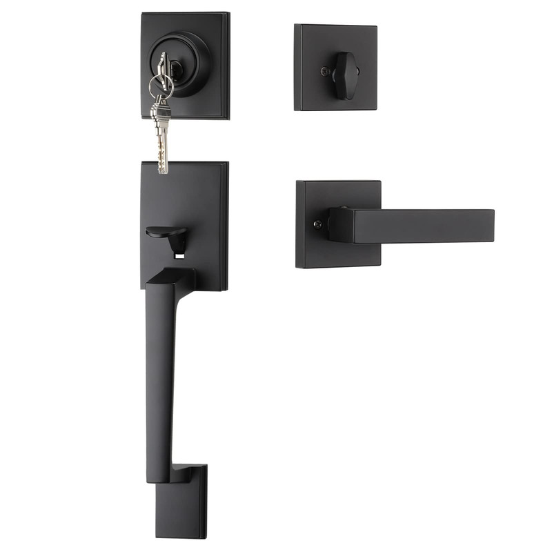 Haidms Black Front Door Handle And Deadbolt Set Entry Door Handle And Deadbolt