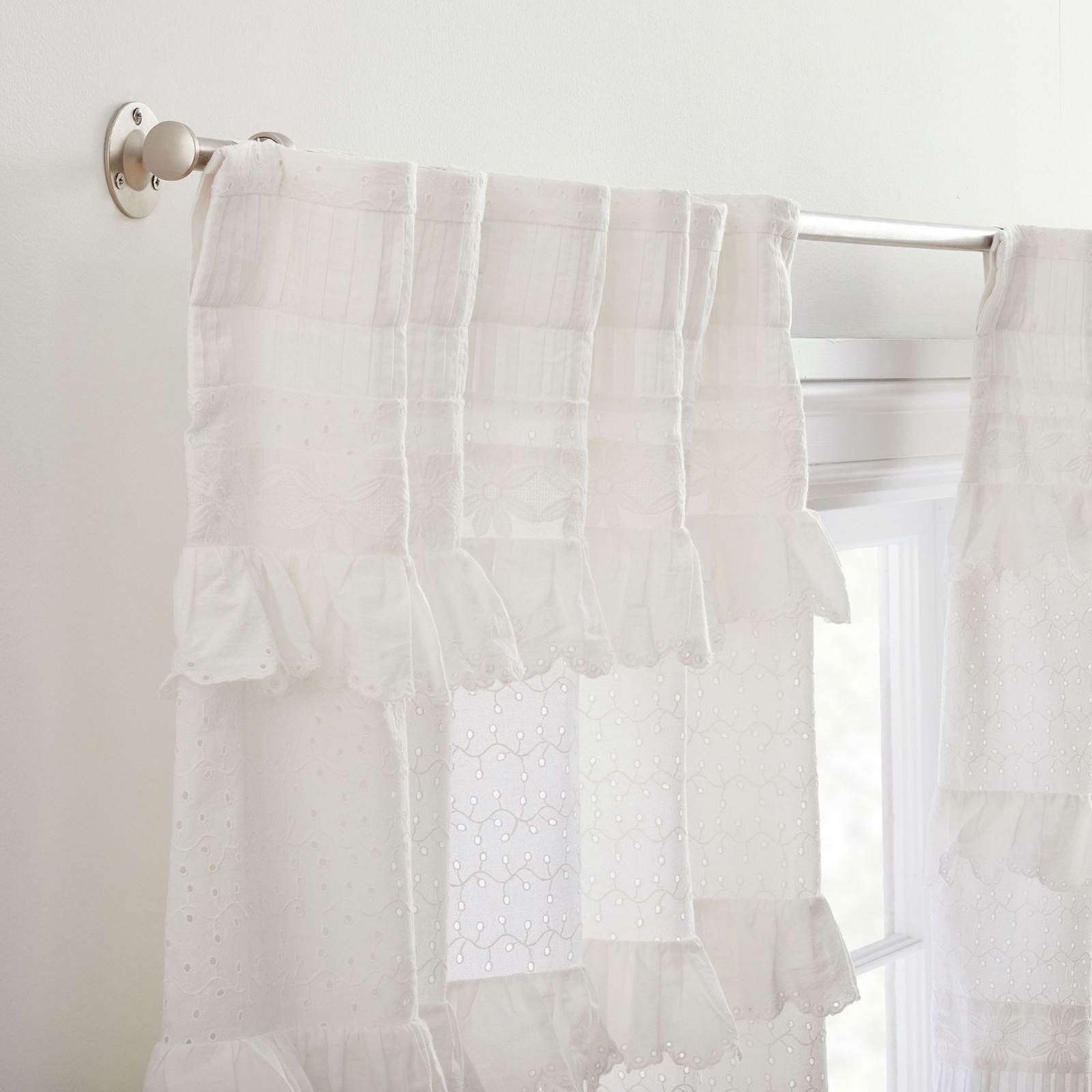 Pottery Barn x LoveShackFancy Ivory Eyelet Embroidery Light-Lined Curtain 48×84″