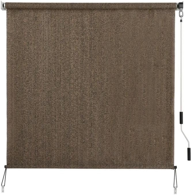 Outdoor Sunshade Roller Shades 4′ W x 6′ H, Cordless Roll Up Shade Blinds