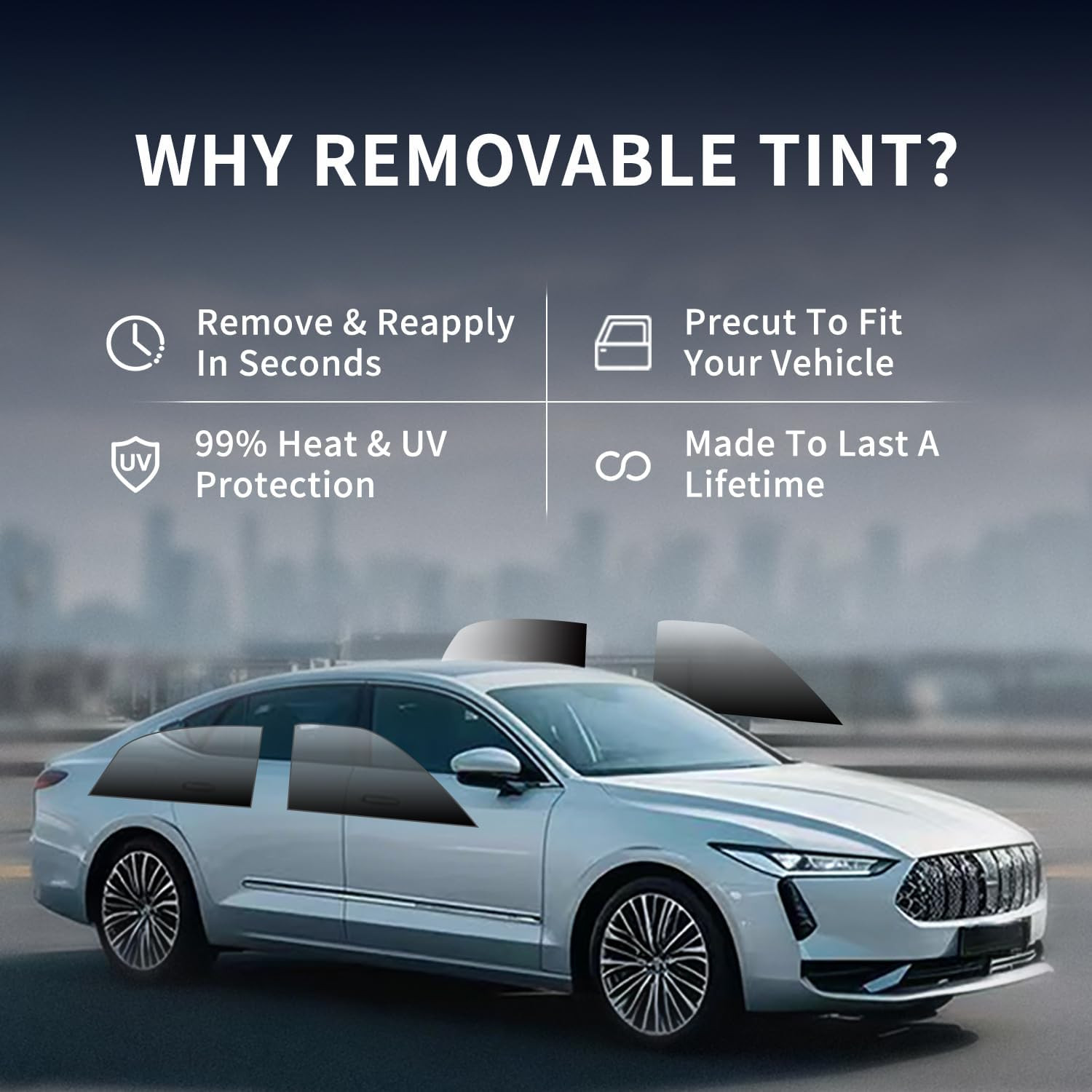 Detachable Tint for Model Y Front Window – UV & Sun Protection, Privacy