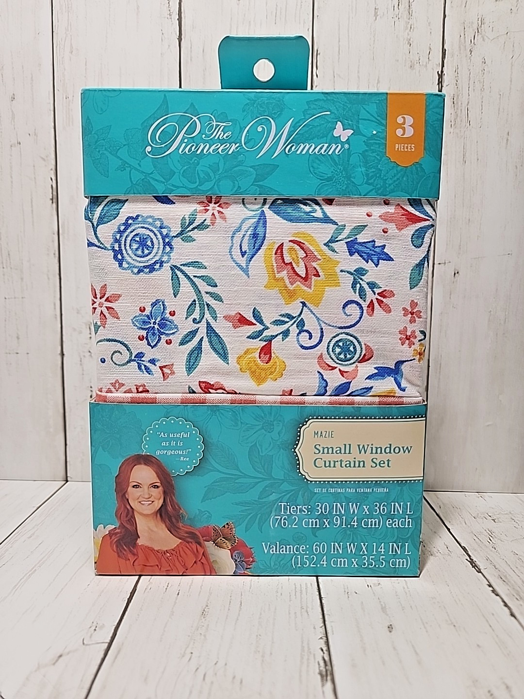 The Pioneer Woman Mazie 3 Piece Floral Tier Valance Set Small Window Curtain