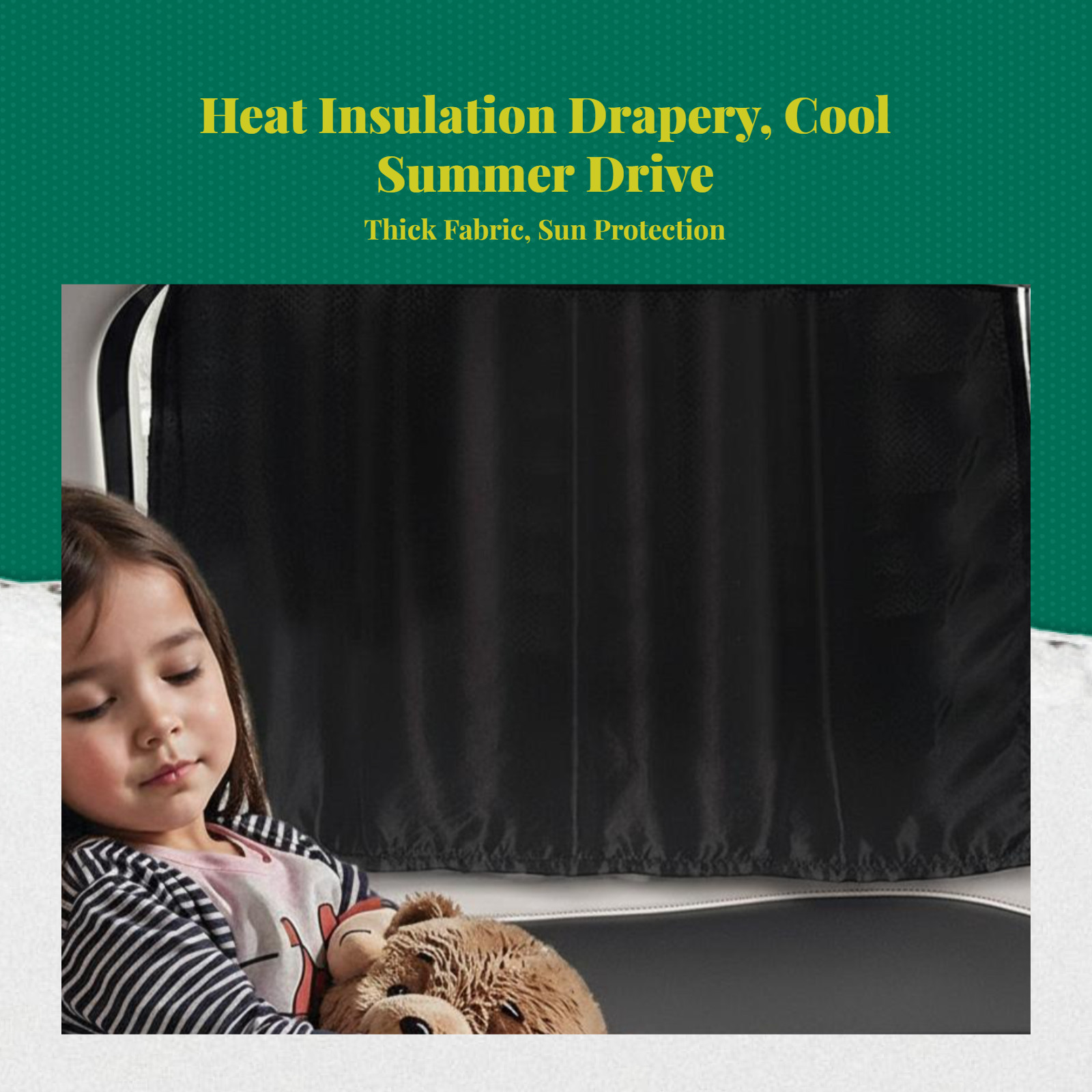 Car Window Shade, Opaque Privacy Screen, Suction holder Installation, Sun