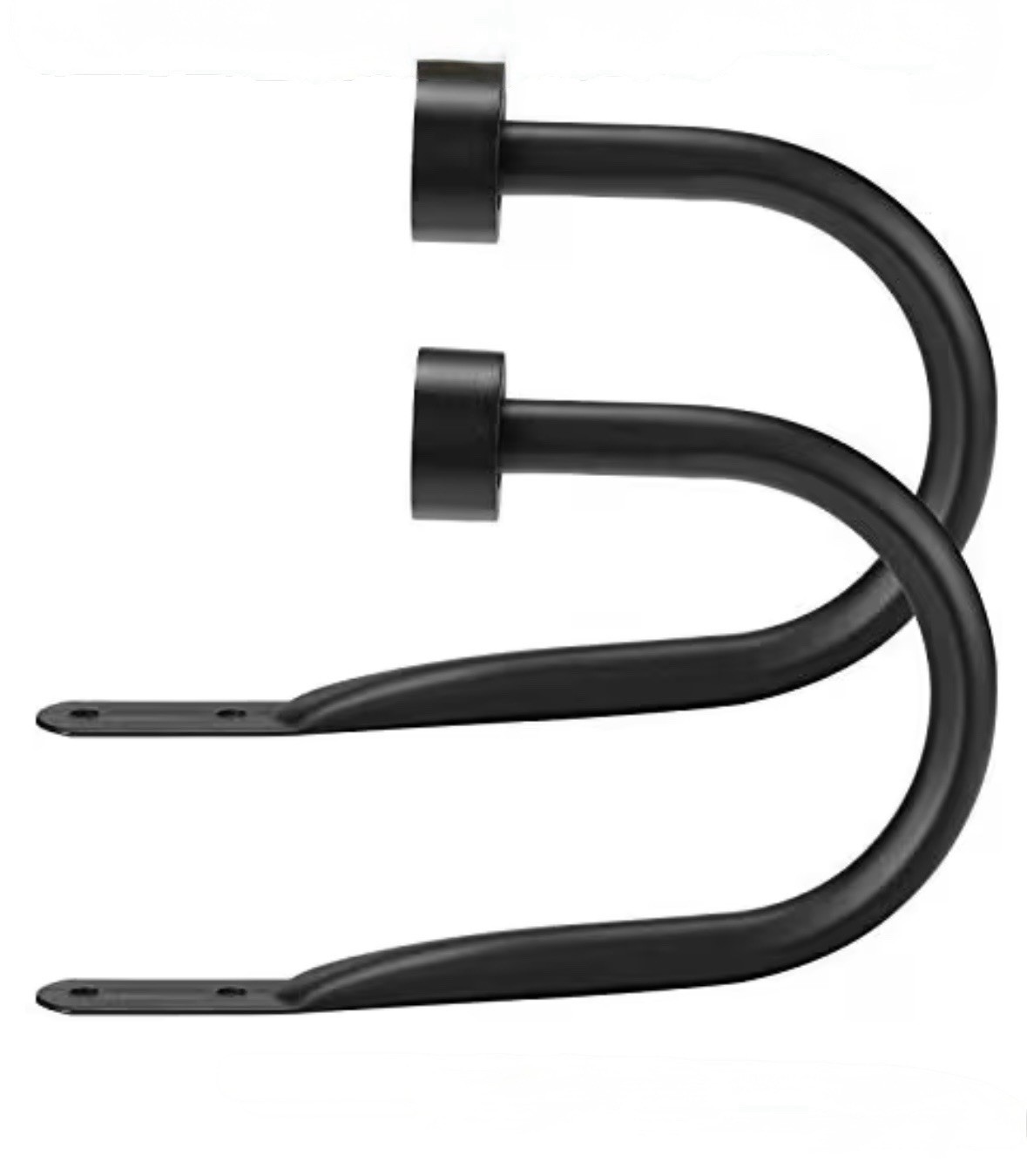 Mayrhyme Drapery Holdback, Zinc Alloy Cap Finials, Rust-Proof. Matte Black. NIB