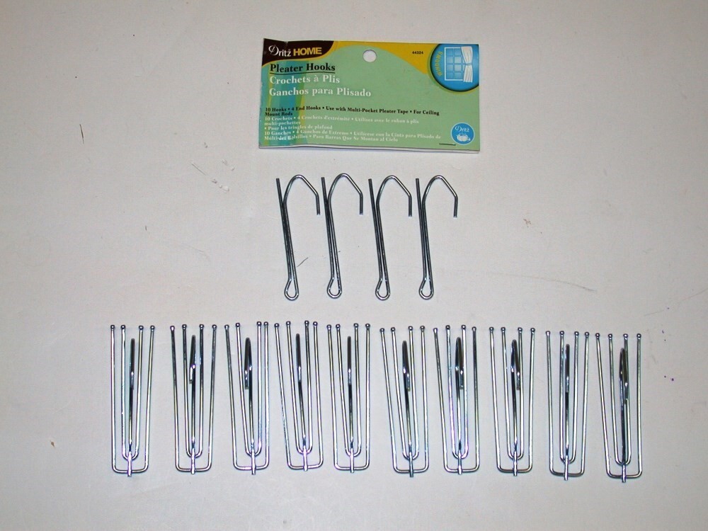 (14) Pc Dritz 3.5″ Chrome Pleater Hooks Curtains Drapes Pins Hardware **NEW**